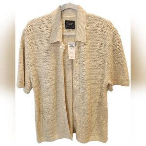 Abercrombie & Fitch Cream Cardigan Sweater Open Front